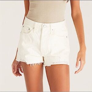 YMI High Waisted Cream Denim Shorts Size 30
